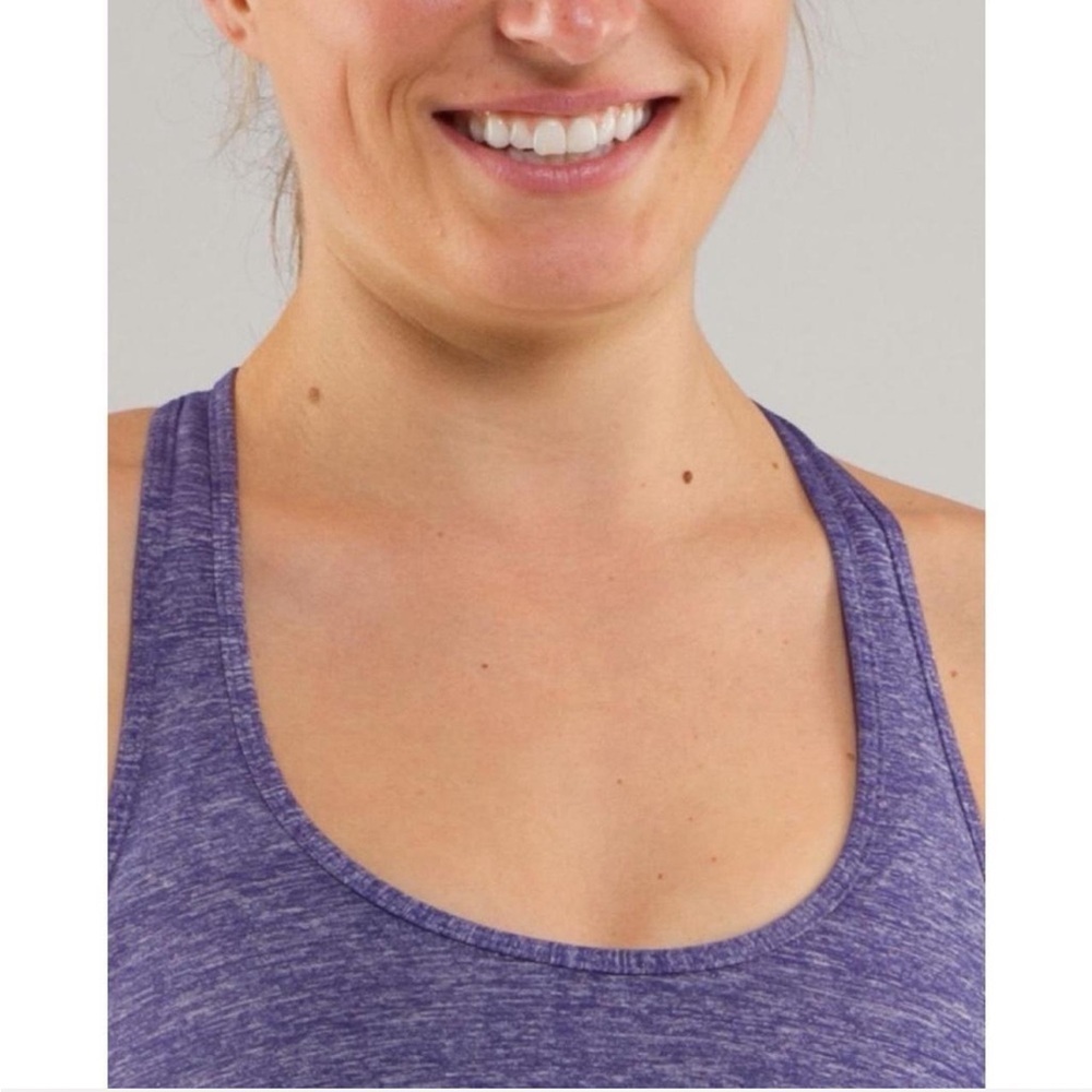 Lululemon Swiftly Tech Racerback Tank Top Size 6 Heather Purple Gym Yoga Active - Picture 4 of 8